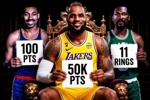 美媒晒NBA不可打破纪录：詹姆斯5万分 拉塞尔11冠&大帅单场100分